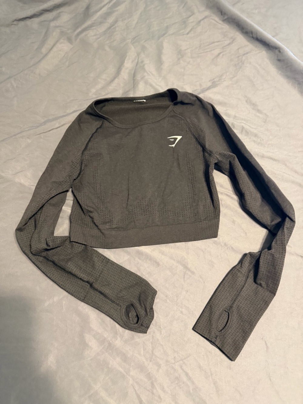 Gymshark Black Seamless Cropped Long-Sleeve Top